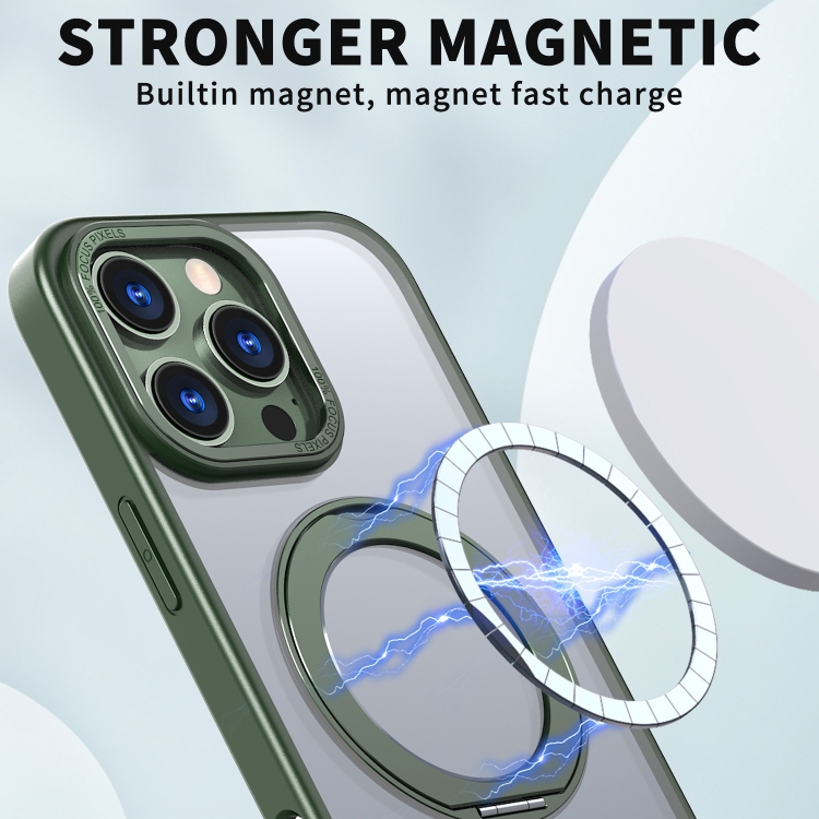 For iPhone 16 Pro Wing Series MagSafe Magnetic Ring Holder Phone Case(Green) For iPhone 16 Pro Wing Series MagSafe Magnetic Ring Holder Phone Case(Green)