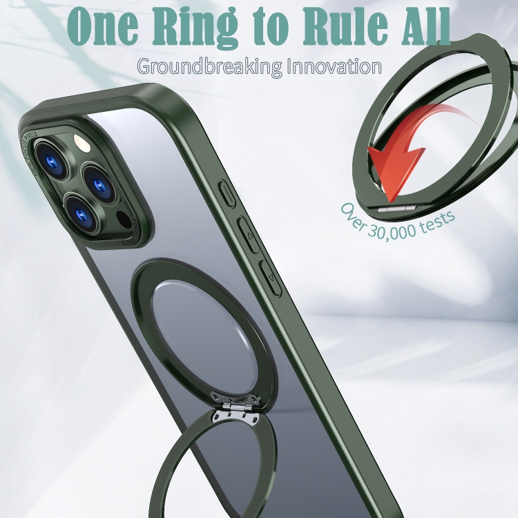 For iPhone 16 Pro Wing Series MagSafe Magnetic Ring Holder Phone Case(Green) For iPhone 16 Pro Wing Series MagSafe Magnetic Ring Holder Phone Case(Green)