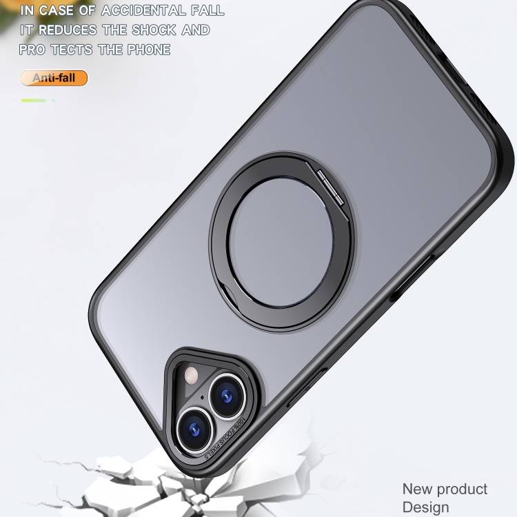 For iPhone 16 Wing Series MagSafe Magnetic Ring Holder Phone Case(Black) For iPhone 16 Wing Series MagSafe Magnetic Ring Holder Phone Case(Black)