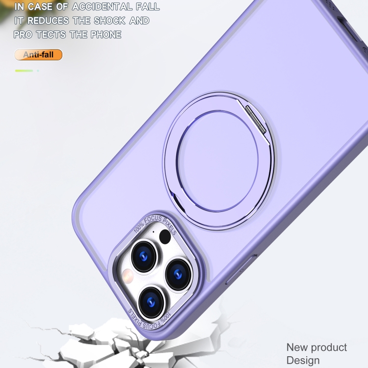 For iPhone 15 Pro Max Wing Series MagSafe Magnetic Ring Holder Phone Case(Light Purple) - 2