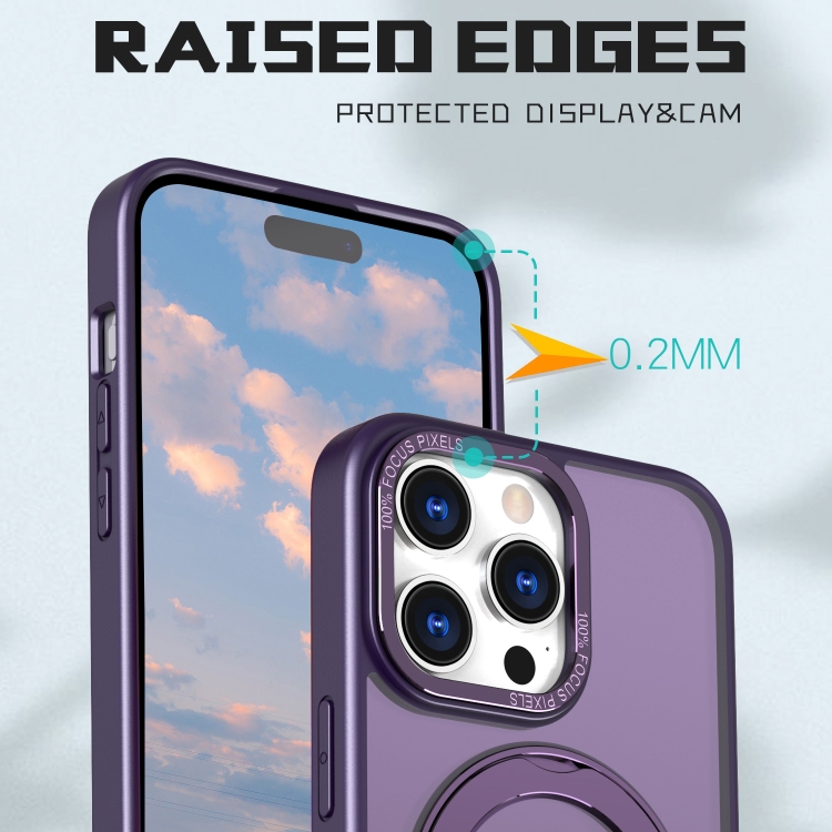 For iPhone 15 Pro Wing Series MagSafe Magnetic Ring Holder Phone Case(Dark Purple) For iPhone 15 Pro Wing Series MagSafe Magnetic Ring Holder Phone Case(Dark Purple)