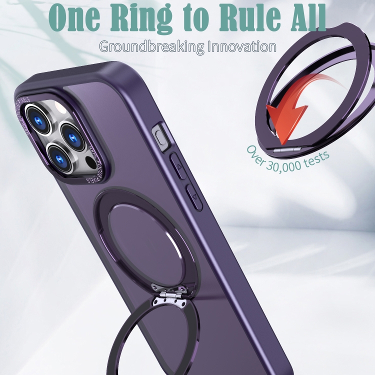For iPhone 15 Pro Wing Series MagSafe Magnetic Ring Holder Phone Case(Dark Purple) For iPhone 15 Pro Wing Series MagSafe Magnetic Ring Holder Phone Case(Dark Purple)