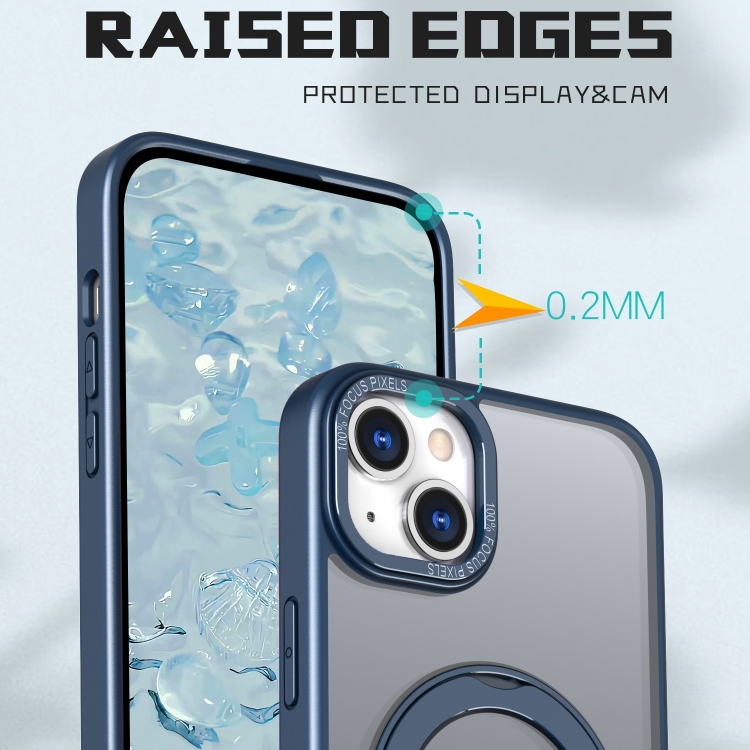 For iPhone 15 Wing Series MagSafe Magnetic Ring Holder Phone Case(Blue) For iPhone 15 Wing Series MagSafe Magnetic Ring Holder Phone Case(Blue)