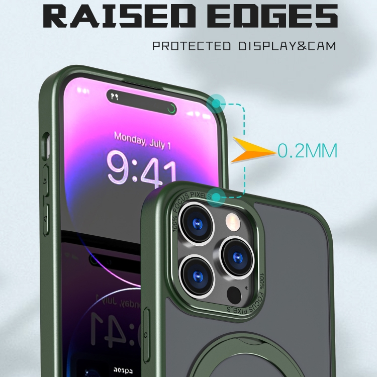 For iPhone 14 Pro Wing Series MagSafe Magnetic Ring Holder Phone Case(Green) For iPhone 14 Pro Wing Series MagSafe Magnetic Ring Holder Phone Case(Green)