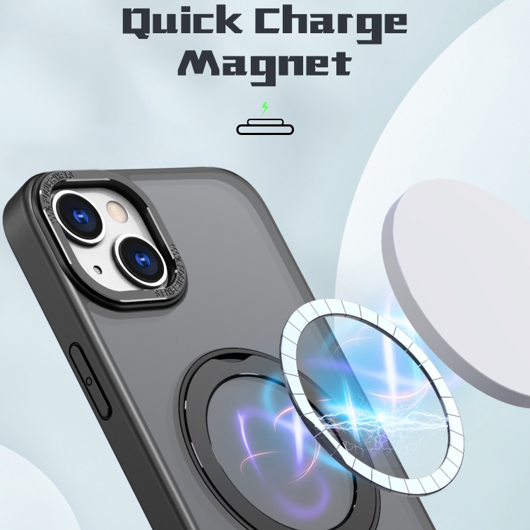 For iPhone 14 Wing Series MagSafe Magnetic Ring Holder Phone Case(Black) For iPhone 14 Wing Series MagSafe Magnetic Ring Holder Phone Case(Black)