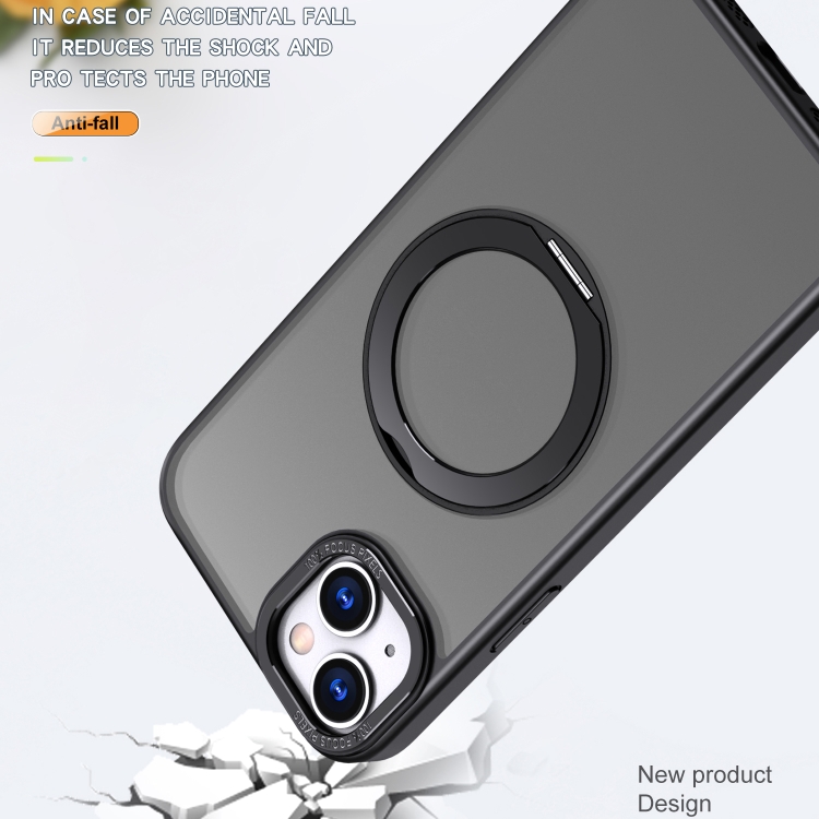 For iPhone 14 Wing Series MagSafe Magnetic Ring Holder Phone Case(Black) For iPhone 14 Wing Series MagSafe Magnetic Ring Holder Phone Case(Black)