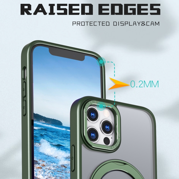 For iPhone 13 Pro Max Wing Series MagSafe Magnetic Ring Holder Phone Case(Green) For iPhone 13 Pro Max Wing Series MagSafe Magnetic Ring Holder Phone Case(Green)