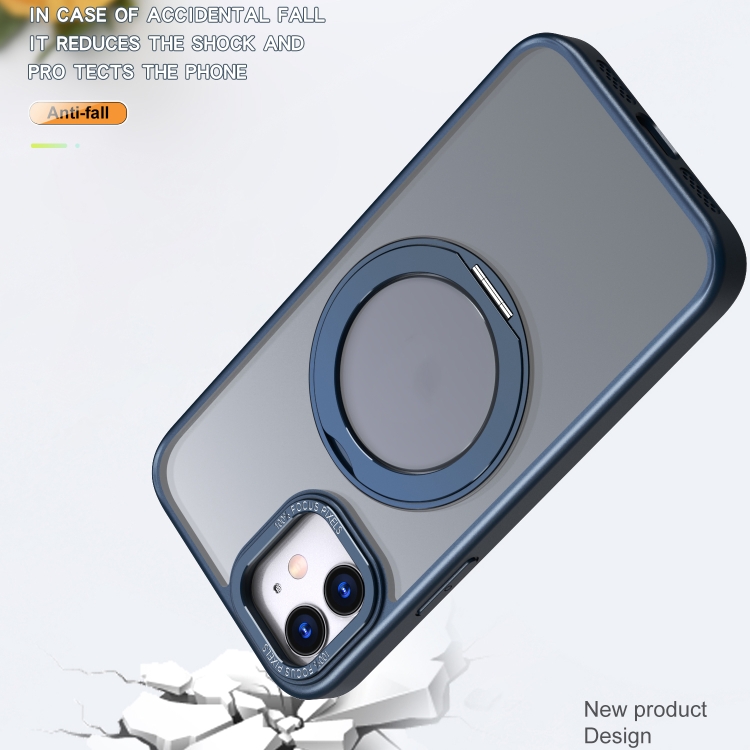 For iPhone 12 Wing Series MagSafe Magnetic Ring Holder Phone Case(Blue) For iPhone 12 Wing Series MagSafe Magnetic Ring Holder Phone Case(Blue)