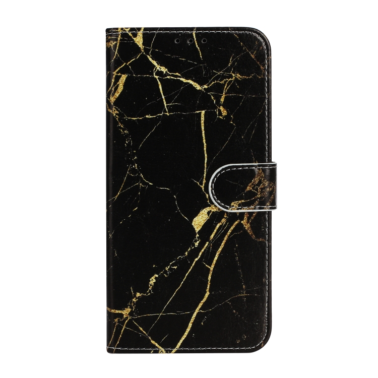 For iPhone 16 Pro Max Colored Drawing Marble Pattern Leather Phone Case(Black Gold Marble) For iPhone 16 Pro Max Colored Drawing Marble Pattern Leather Phone Case(Black Gold Marble)