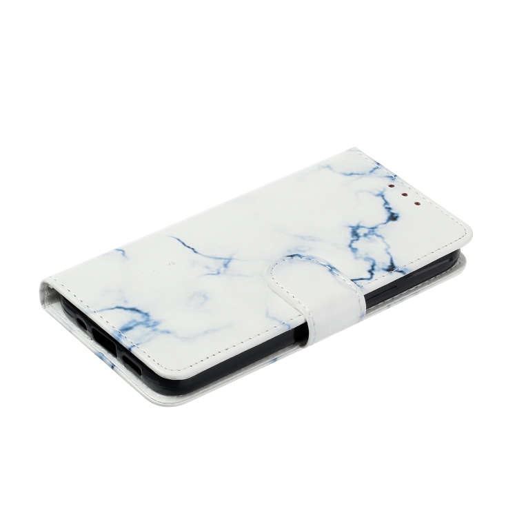 For iPhone 16 Colored Drawing Marble Pattern Leather Phone Case(White Marble) For iPhone 16 Colored Drawing Marble Pattern Leather Phone Case(White Marble)