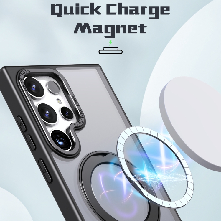 For Samsung Galaxy S24 Ultra 5G Wing Series MagSafe Magnetic Ring Holder Phone Case(Black) For Samsung Galaxy S24 Ultra 5G Wing Series MagSafe Magnetic Ring Holder Phone Case(Black)