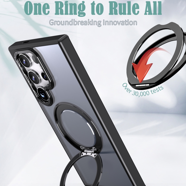 For Samsung Galaxy S24 Ultra 5G Wing Series MagSafe Magnetic Ring Holder Phone Case(Black) For Samsung Galaxy S24 Ultra 5G Wing Series MagSafe Magnetic Ring Holder Phone Case(Black)