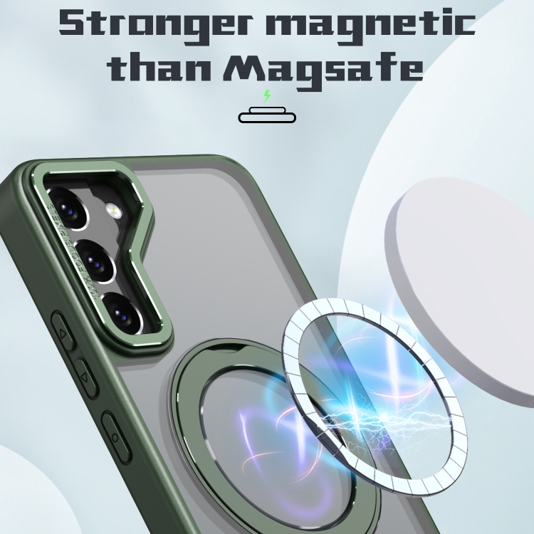 For Samsung Galaxy S22 5G Wing Series MagSafe Magnetic Ring Holder Phone Case(Green) For Samsung Galaxy S22 5G Wing Series MagSafe Magnetic Ring Holder Phone Case(Green)