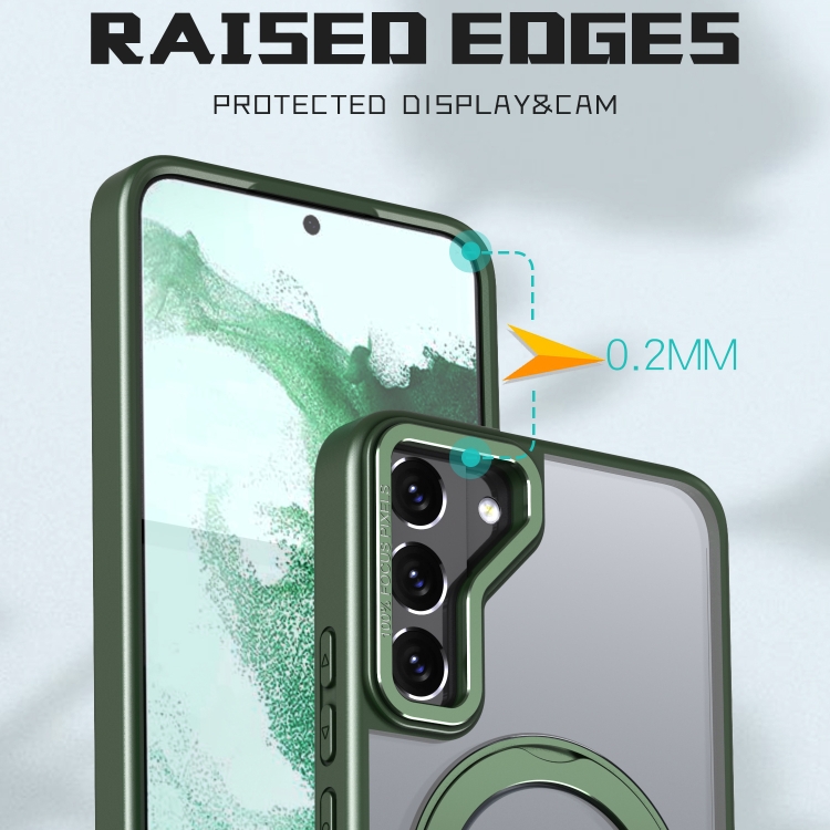 For Samsung Galaxy S22 5G Wing Series MagSafe Magnetic Ring Holder Phone Case(Green) For Samsung Galaxy S22 5G Wing Series MagSafe Magnetic Ring Holder Phone Case(Green)
