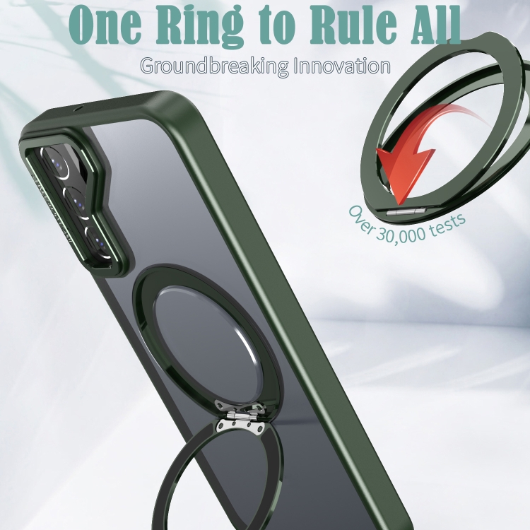 For Samsung Galaxy S22 5G Wing Series MagSafe Magnetic Ring Holder Phone Case(Green) For Samsung Galaxy S22 5G Wing Series MagSafe Magnetic Ring Holder Phone Case(Green)