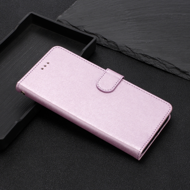 For iPhone 16 Plus Silk Texture Horizontal Flip Leather Phone Case(Rose Pink)