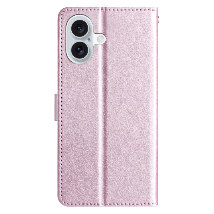 For iPhone 16 Plus Silk Texture Horizontal Flip Leather Phone Case(Rose Pink)