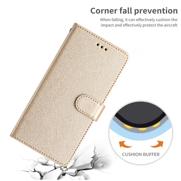 For iPhone 16 Silk Texture Horizontal Flip Leather Phone Case(Gold) For iPhone 16 Silk Texture Horizontal Flip Leather Phone Case(Gold)
