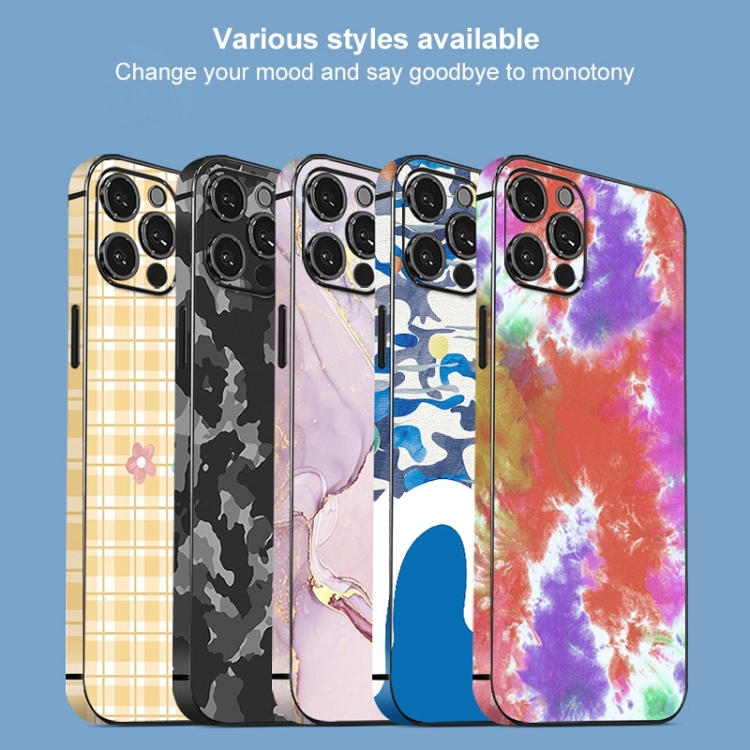 For iPhone 15 Pro Max All-inclusive PET Phone Decal Adhesive Sticker(Pink Purple Marble)