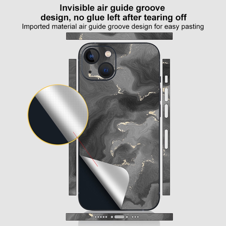For iPhone 15 Pro Max All-inclusive PET Phone Decal Adhesive Sticker(Pink Purple Marble)