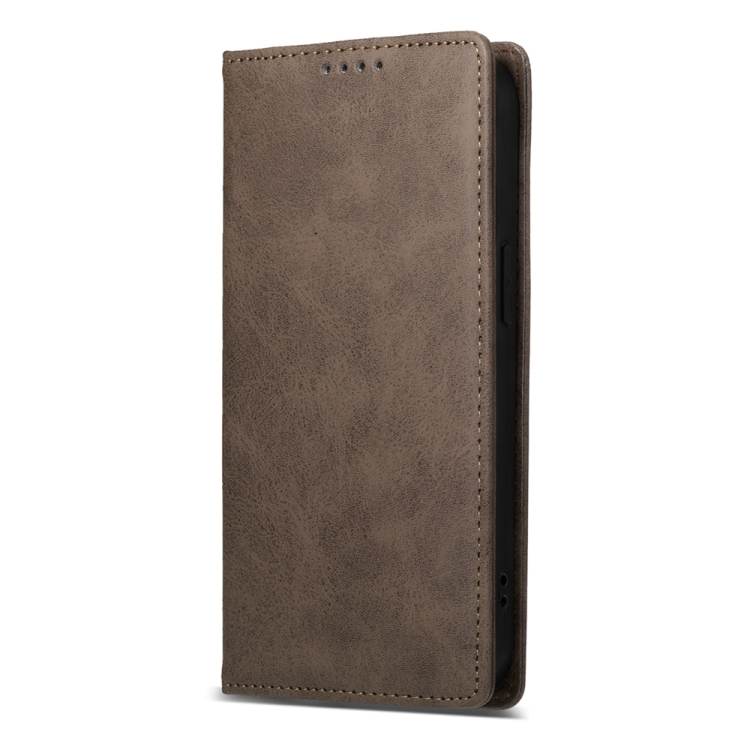 For iPhone 16 Pro Business Solid Color Magnetic RFID Leather Phone Case(Brown) For iPhone 16 Pro Business Solid Color Magnetic RFID Leather Phone Case(Brown)
