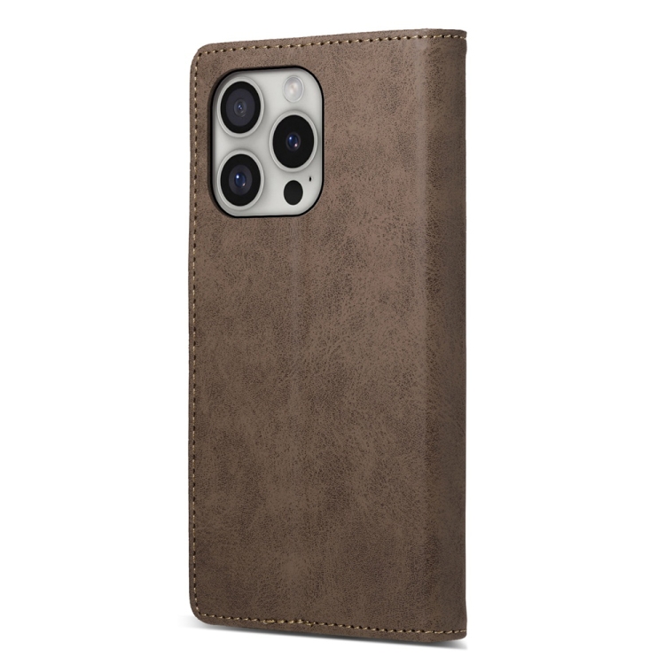 For iPhone 16 Pro Business Solid Color Magnetic RFID Leather Phone Case(Brown) For iPhone 16 Pro Business Solid Color Magnetic RFID Leather Phone Case(Brown)