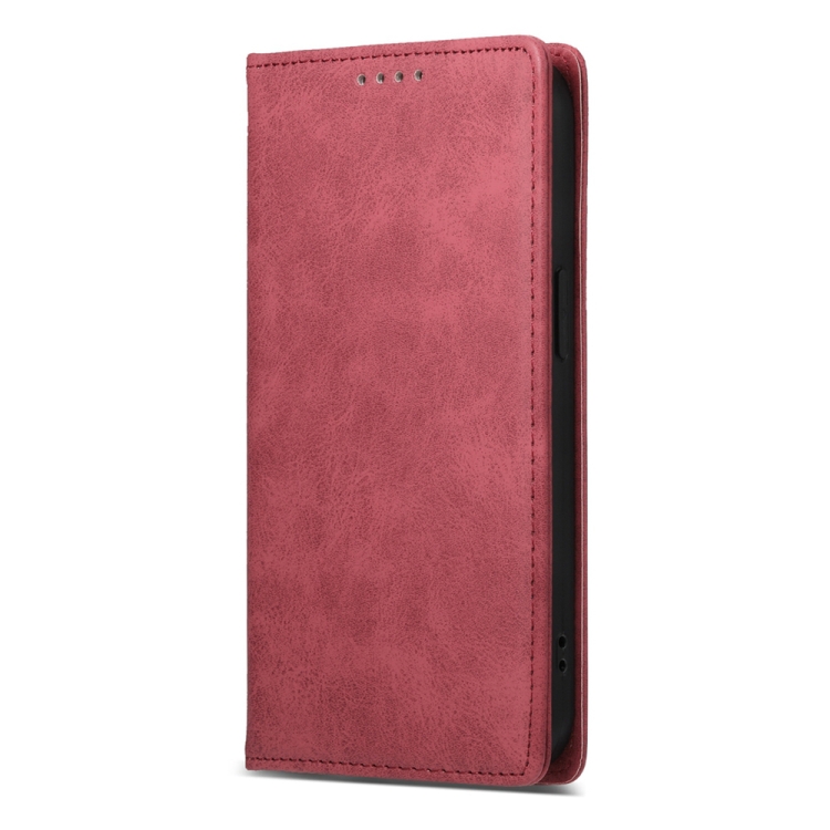 For iPhone 16 Business Solid Color Magnetic RFID Leather Phone Case(Red) For iPhone 16 Business Solid Color Magnetic RFID Leather Phone Case(Red)