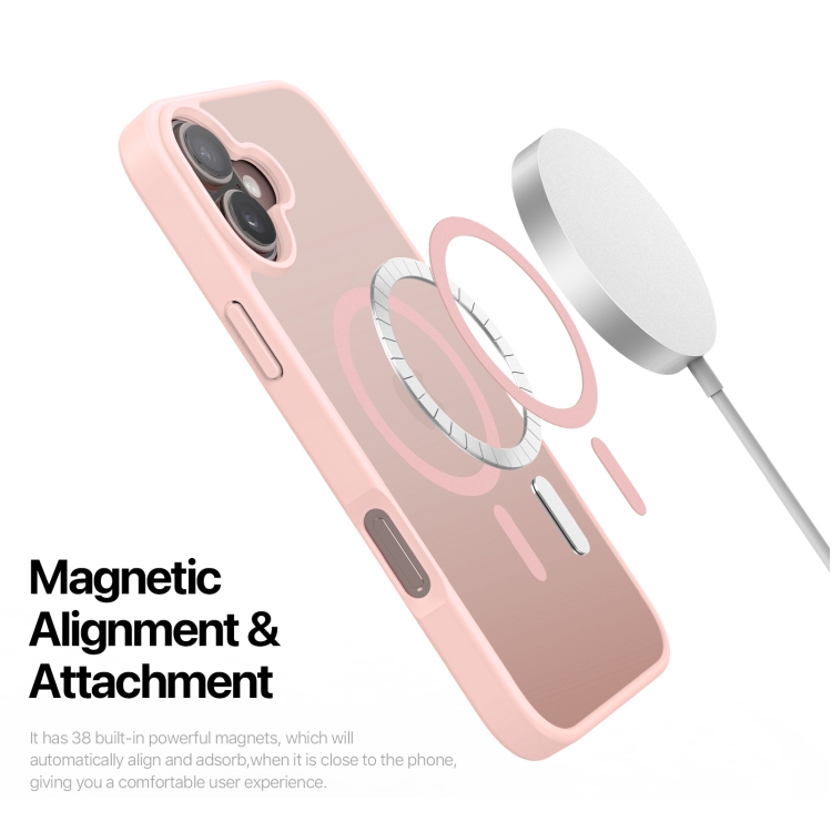 For iPhone 16 DUX DUCIS Yind Series MagSafe TPU Hybrid PC Phone Case(Light Pink) - 4
