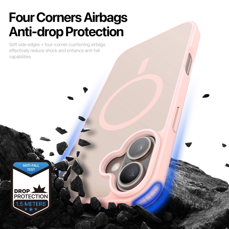 For iPhone 16 DUX DUCIS Yind Series MagSafe TPU Hybrid PC Phone Case(Light Pink) - 6