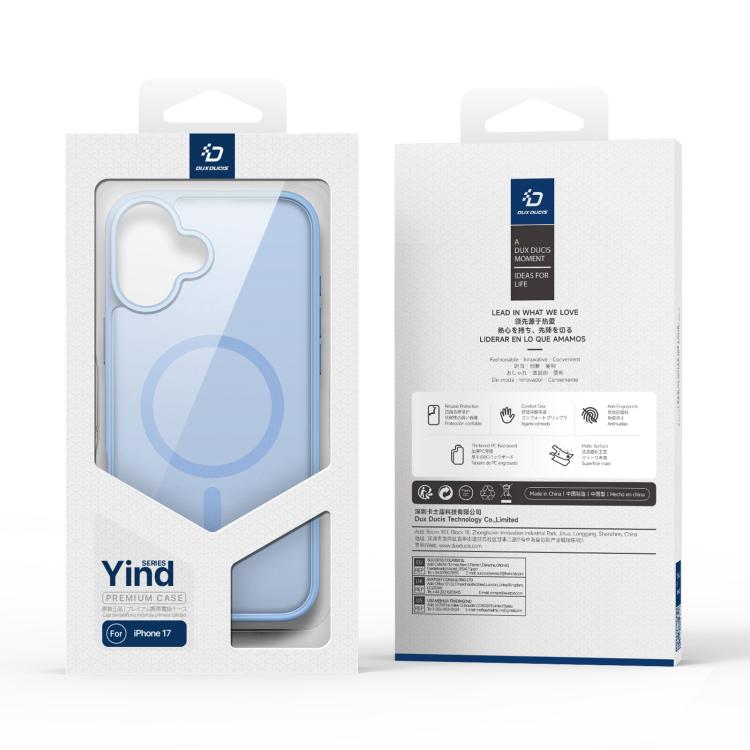 For iPhone 17 DUX DUCIS Yind Series MagSafe TPU Hybrid PC Phone Case(Light Blue)