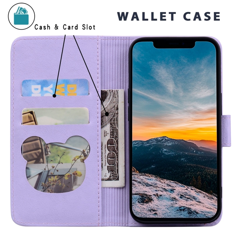 For Samsung Galaxy S23+ 5G Cute Cat Embossed Leather Phone Case(Purple) For Samsung Galaxy S23+ 5G Cute Cat Embossed Leather Phone Case(Purple)