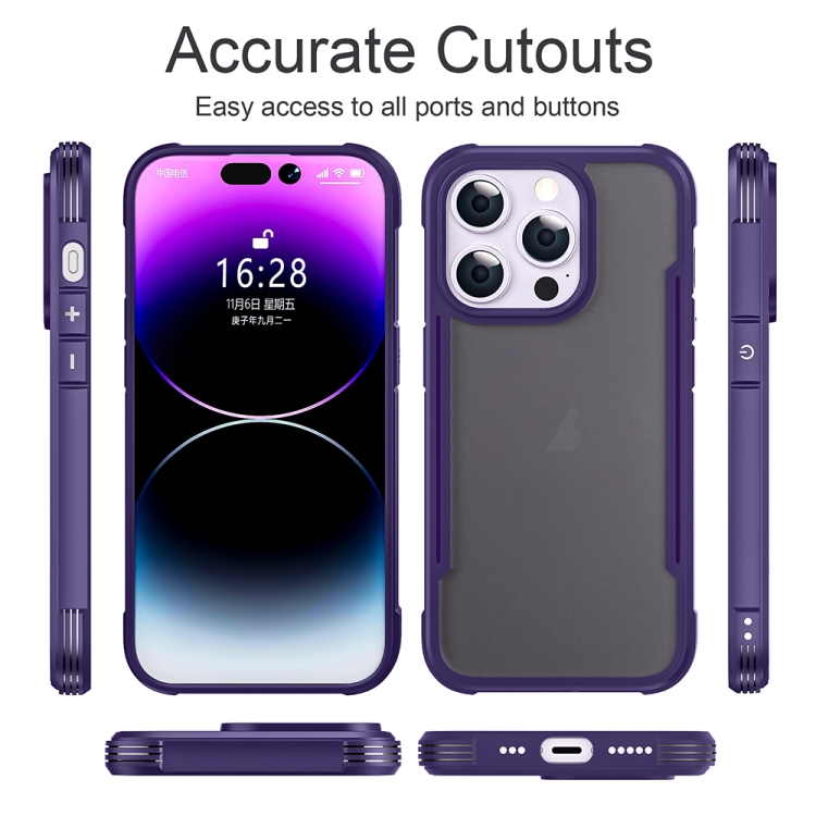 For iPhone 16 Plus Skin Feel Frosted PC Hybrid TPU Phone Case(Purple) For iPhone 16 Plus Skin Feel Frosted PC Hybrid TPU Phone Case(Purple)