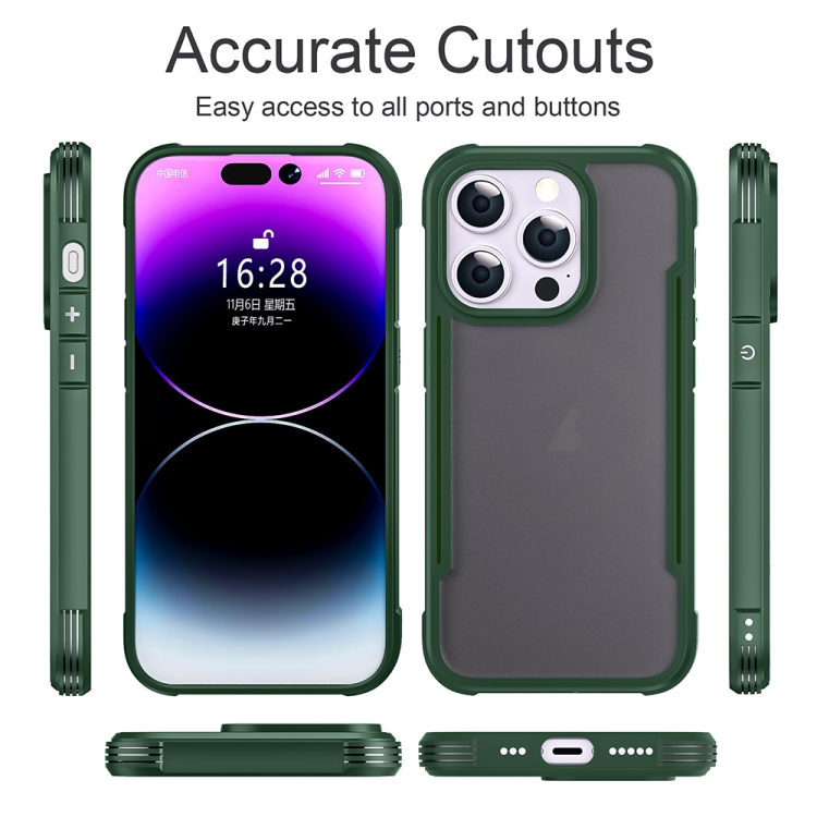 For iPhone 15 Skin Feel Frosted PC Hybrid TPU Phone Case(Green) For iPhone 15 Skin Feel Frosted PC Hybrid TPU Phone Case(Green)