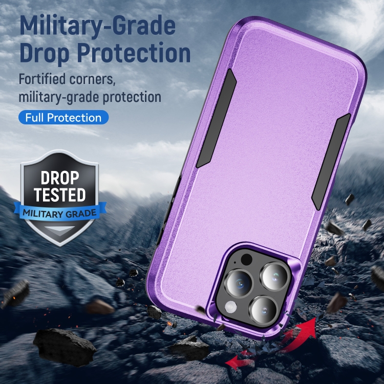 For iPhone 16 Pro Max Pioneer Armor Heavy Duty PC + TPU Phone Case(Purple+Black)