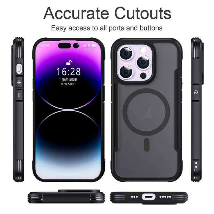 For iPhone 16 Plus Skin Feel Frosted MagSafe Magnetic PC Hybrid TPU Phone Case(Black) For iPhone 16 Plus Skin Feel Frosted MagSafe Magnetic PC Hybrid TPU Phone Case(Black)