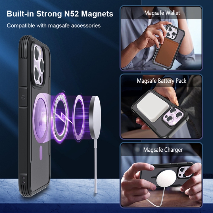 For iPhone 16 Plus Skin Feel Frosted MagSafe Magnetic PC Hybrid TPU Phone Case(Black) For iPhone 16 Plus Skin Feel Frosted MagSafe Magnetic PC Hybrid TPU Phone Case(Black)