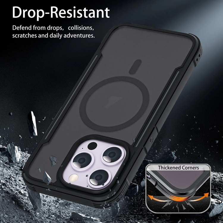 For iPhone 16 Plus Skin Feel Frosted MagSafe Magnetic PC Hybrid TPU Phone Case(Black) For iPhone 16 Plus Skin Feel Frosted MagSafe Magnetic PC Hybrid TPU Phone Case(Black)