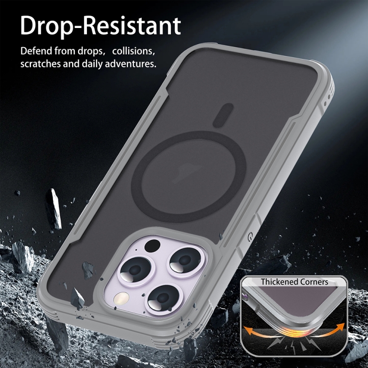 For iPhone 16 Pro Skin Feel Frosted MagSafe Magnetic PC Hybrid TPU Phone Case(Grey) For iPhone 16 Pro Skin Feel Frosted MagSafe Magnetic PC Hybrid TPU Phone Case(Grey)