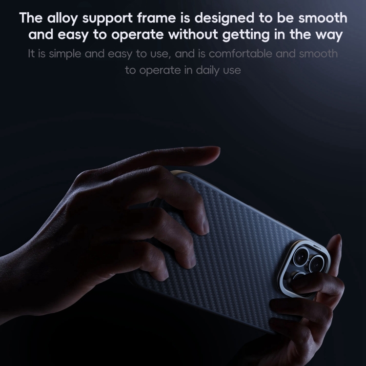 For iPhone 16 Pro Max Carbon Fiber Kevlar Lens Holder MagSafe Magnetic Phone Case(Black) For iPhone 16 Pro Max Carbon Fiber Kevlar Lens Holder MagSafe Magnetic Phone Case(Black)