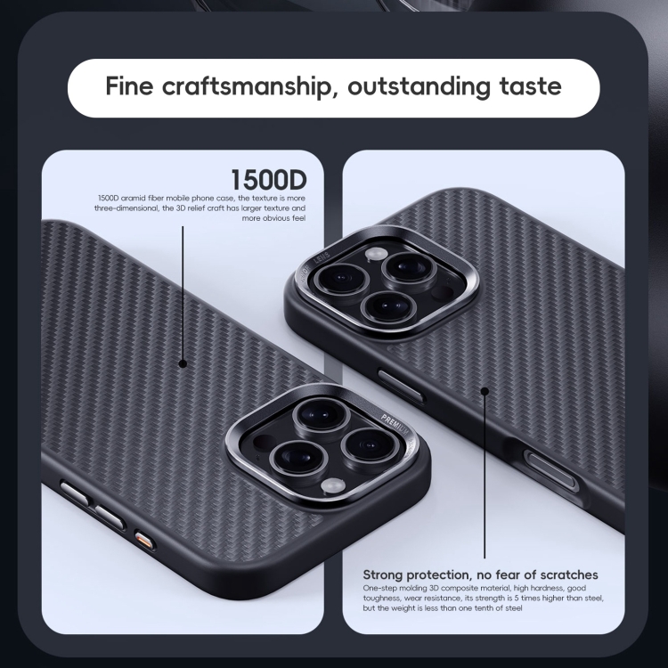 For iPhone 16 Pro Max Carbon Fiber Kevlar MagSafe Magnetic Phone Case(Black) For iPhone 16 Pro Max Carbon Fiber Kevlar MagSafe Magnetic Phone Case(Black)