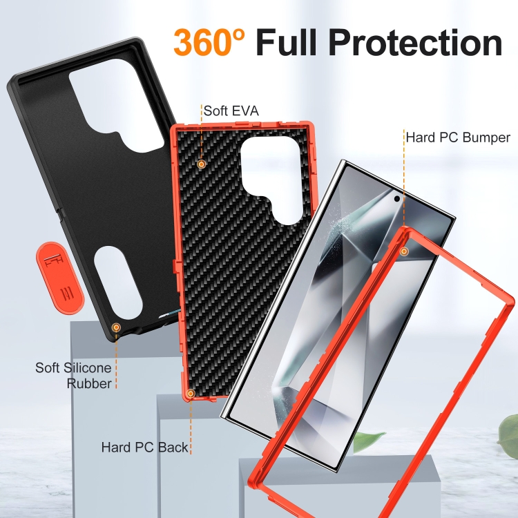 For Samsung Galaxy S24 Ultra 5G Defender Gen2 Rugged PC + Silicone Phone Case with Holder(Black+Orange) For Samsung Galaxy S24 Ultra 5G Defender Gen2 Rugged PC + Silicone Phone Case with Holder(Black+Orange)