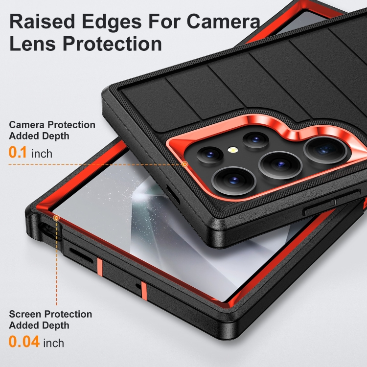 For Samsung Galaxy S24 Ultra 5G Defender Gen2 Rugged PC + Silicone Phone Case with Holder(Black+Orange) For Samsung Galaxy S24 Ultra 5G Defender Gen2 Rugged PC + Silicone Phone Case with Holder(Black+Orange)