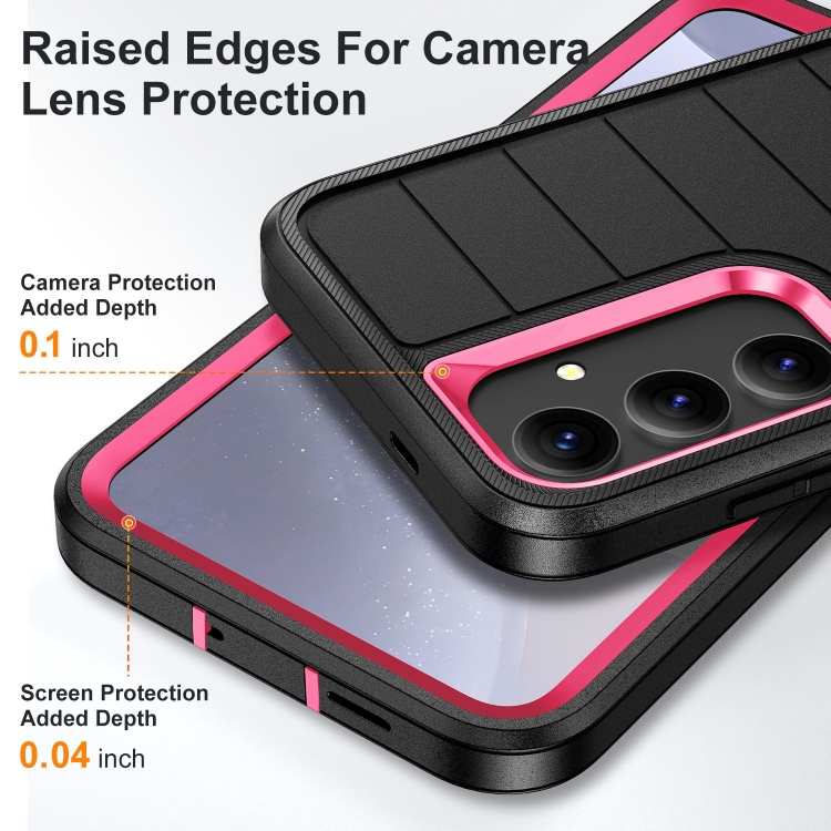 For Samsung Galaxy S24 5G Defender Gen2 Rugged PC + Silicone Phone Case with Holder(Black+Pink) For Samsung Galaxy S24 5G Defender Gen2 Rugged PC + Silicone Phone Case with Holder(Black+Pink)