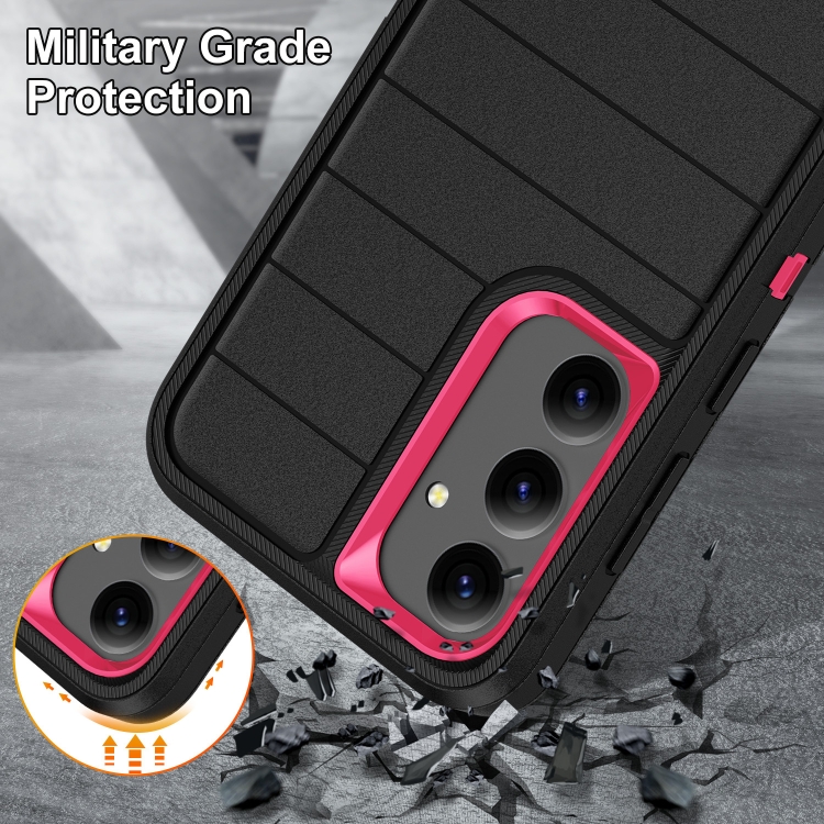 For Samsung Galaxy S24 5G Defender Gen2 Rugged PC + Silicone Phone Case with Holder(Black+Pink) For Samsung Galaxy S24 5G Defender Gen2 Rugged PC + Silicone Phone Case with Holder(Black+Pink)