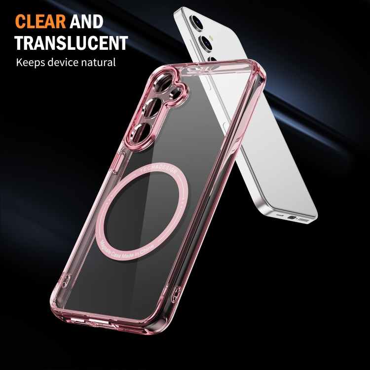 For Samsung Galaxy S24+ 5G Airbag Magsafe PC Hybrid TPU Phone Case(Clear Pink)