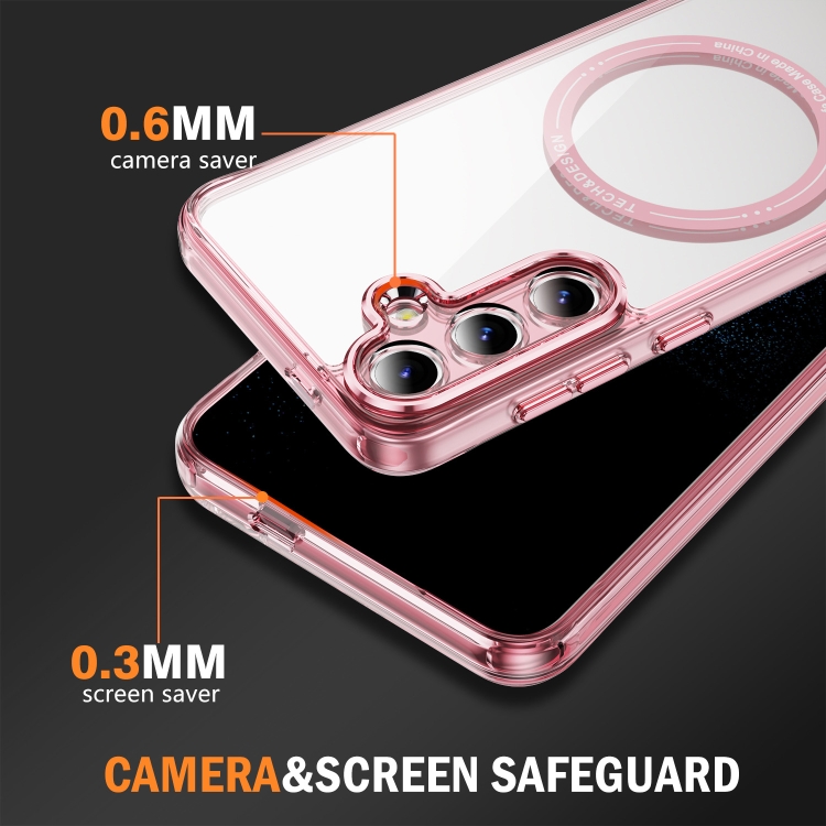 For Samsung Galaxy S24+ 5G Airbag Magsafe PC Hybrid TPU Phone Case(Clear Pink)
