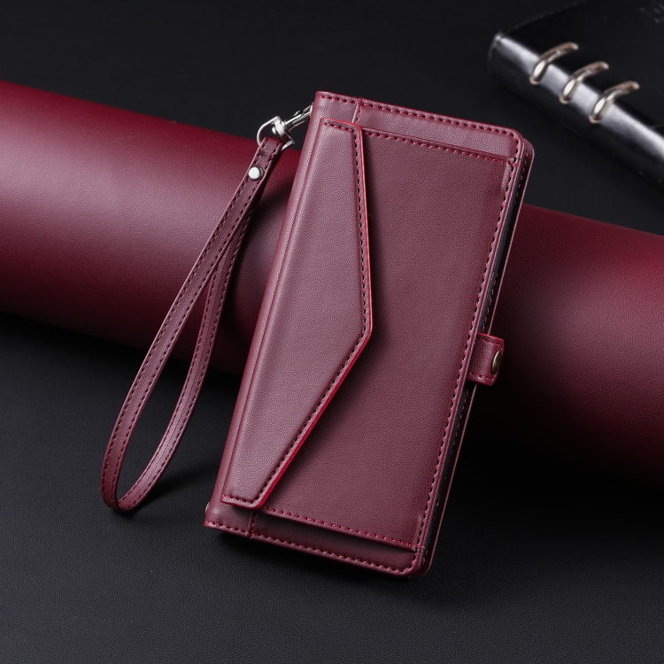 For iPhone 16 Wallet Multi-card Slot Leather Phone Case with Lanyard(Wine Red) For iPhone 16 Wallet Multi-card Slot Leather Phone Case with Lanyard(Wine Red)