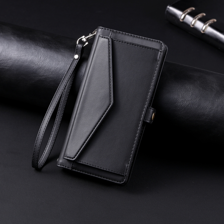 For iPhone 14 Wallet Multi-card Slot Leather Phone Case with Lanyard(Black) For iPhone 14 Wallet Multi-card Slot Leather Phone Case with Lanyard(Black)