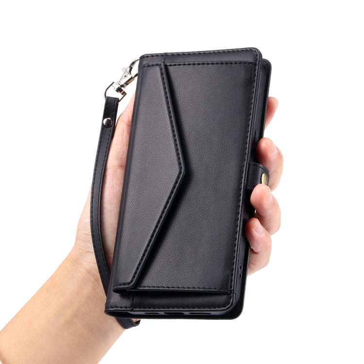 For iPhone 14 Wallet Multi-card Slot Leather Phone Case with Lanyard(Black) For iPhone 14 Wallet Multi-card Slot Leather Phone Case with Lanyard(Black)