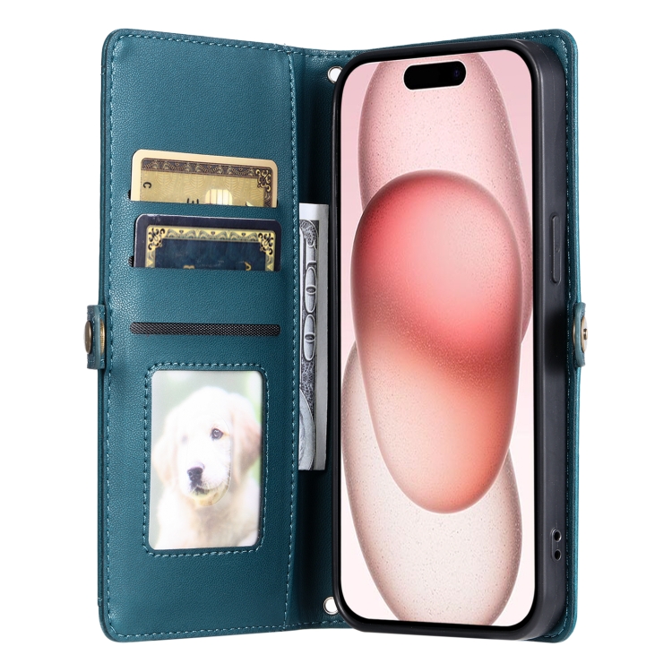 For iPhone 13 mini Wallet Multi-card Slot Leather Phone Case with Lanyard(Green) For iPhone 13 mini Wallet Multi-card Slot Leather Phone Case with Lanyard(Green)